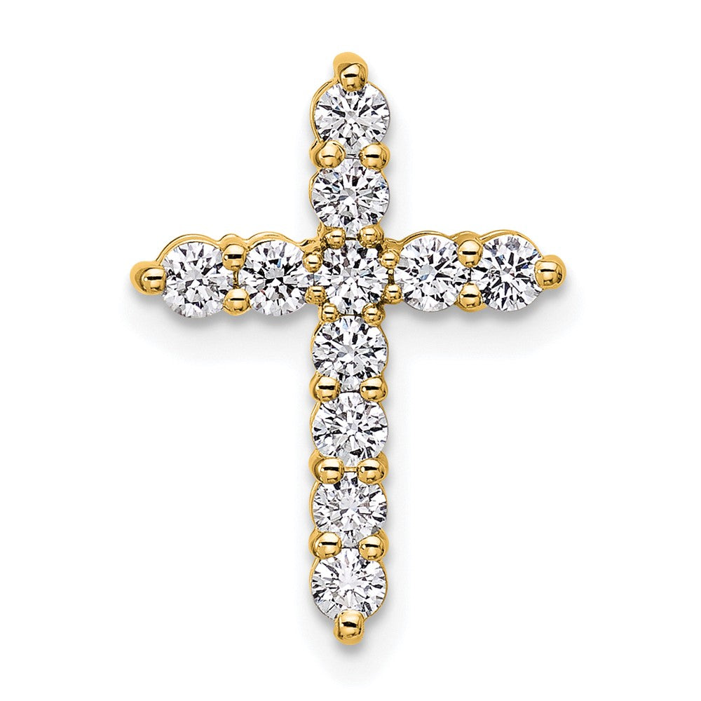 14K Yellow Gold Certified Lab Grown Diamond Vs/si Fgh Cross Pendant