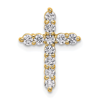 14K Yellow Gold Certified Lab Grown Diamond Vs/si Fgh Cross Pendant
