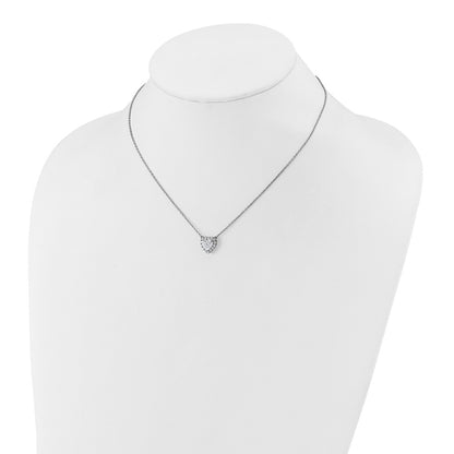 14k White Gold 1 1/5 Ct. Lab Grown Diamond VS/SI+ G+ 18 inch Halo Heart Necklace