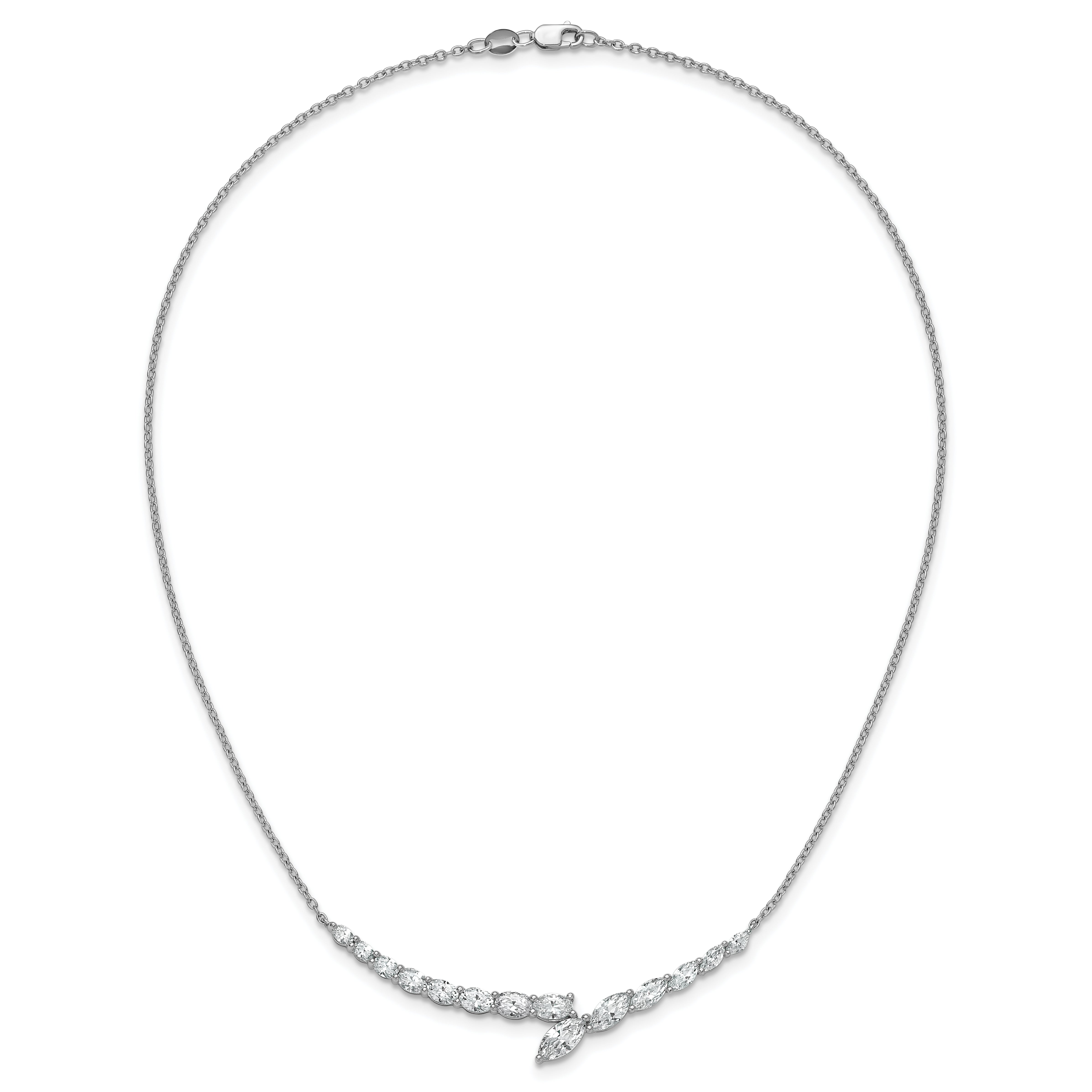 14k White Gold 4 Ct. Lab Grown Diamond VS/SI+ G+ 16 inch Necklace