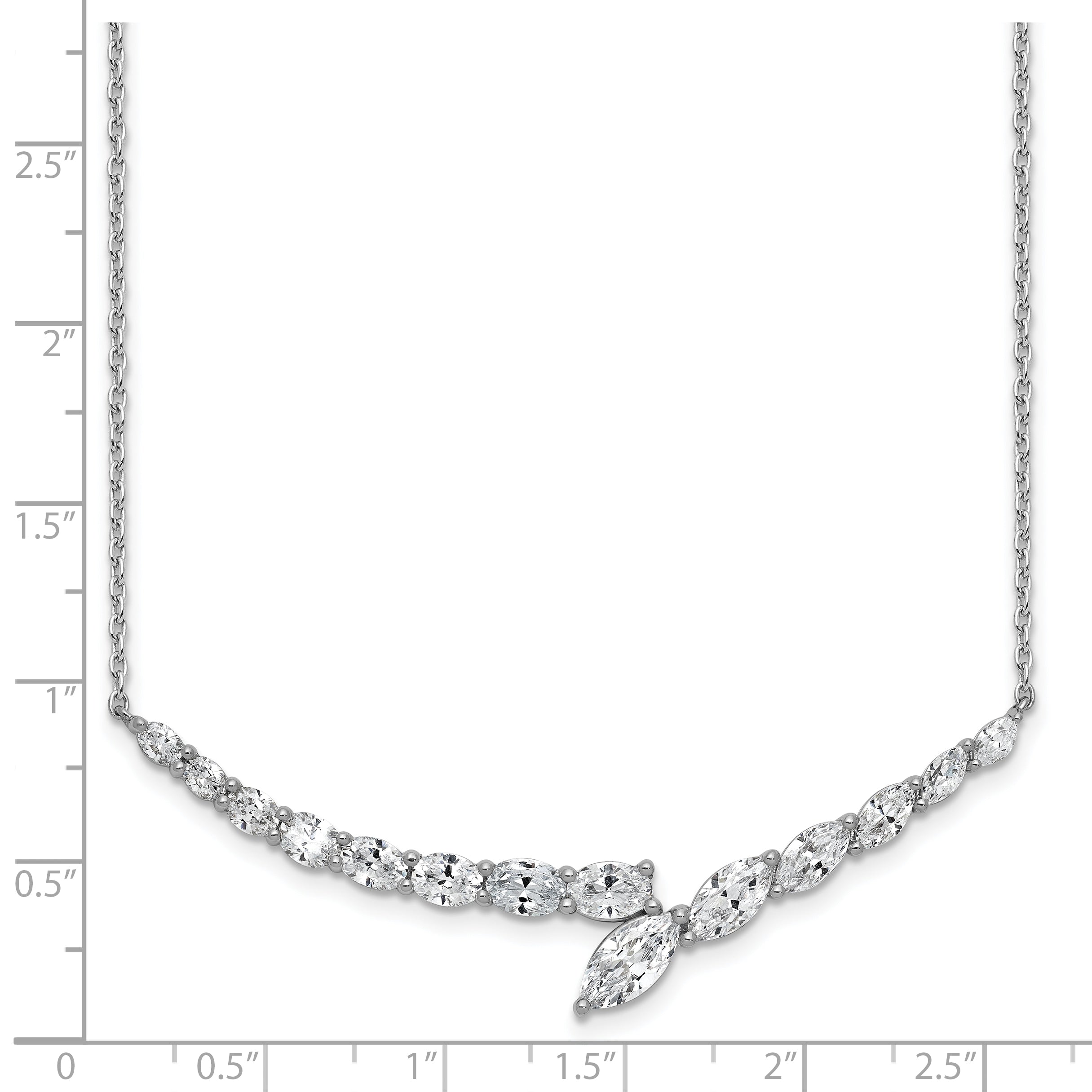 14k White Gold 4 Ct. Lab Grown Diamond VS/SI+ G+ 16 inch Necklace