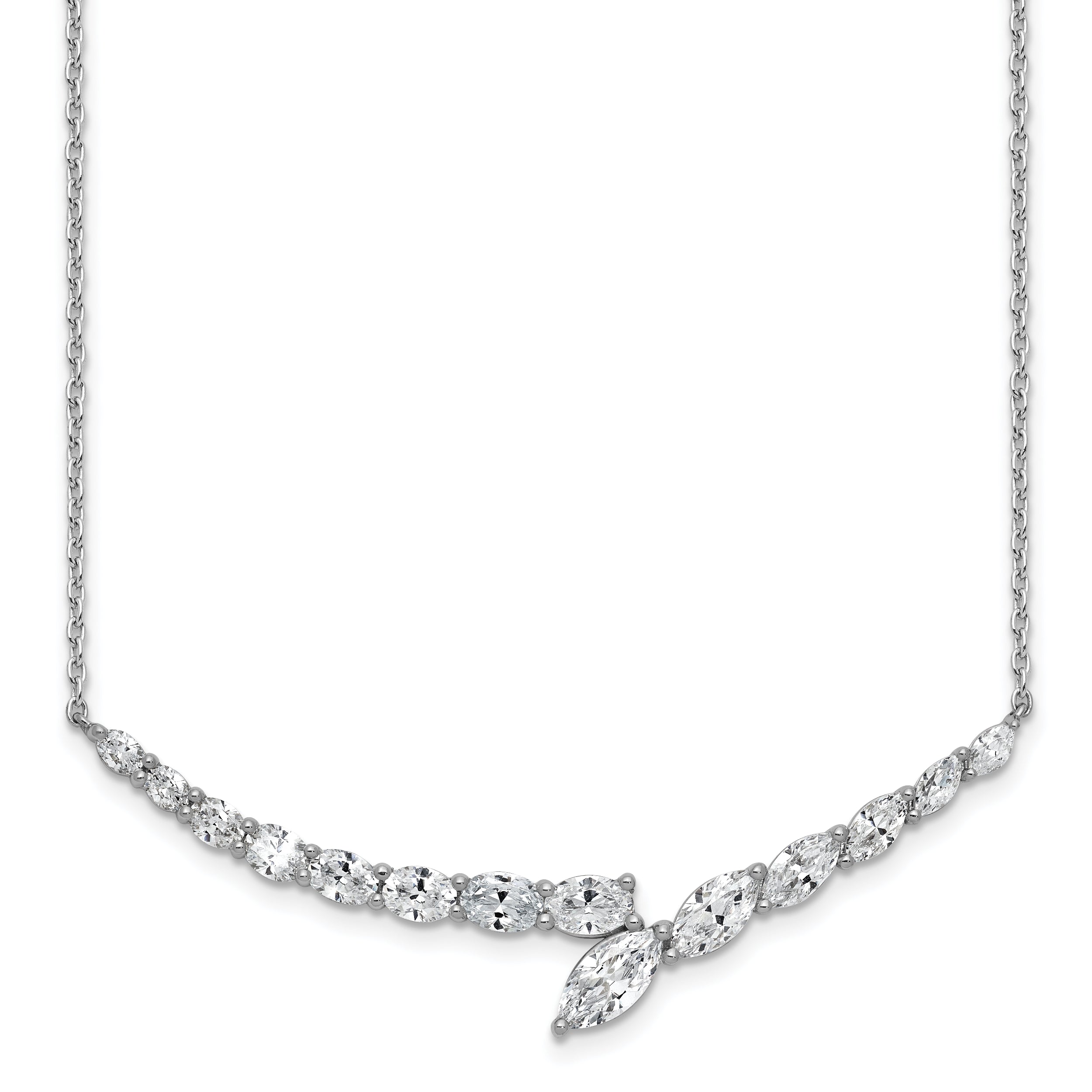 14k White Gold 4 Ct. Lab Grown Diamond VS/SI+ G+ 16 inch Necklace