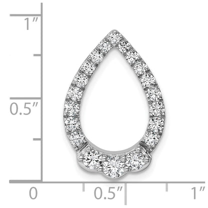 14K White Gold Lab Grown Diamond VS/SI+ G+ Teardrop Chain Slide