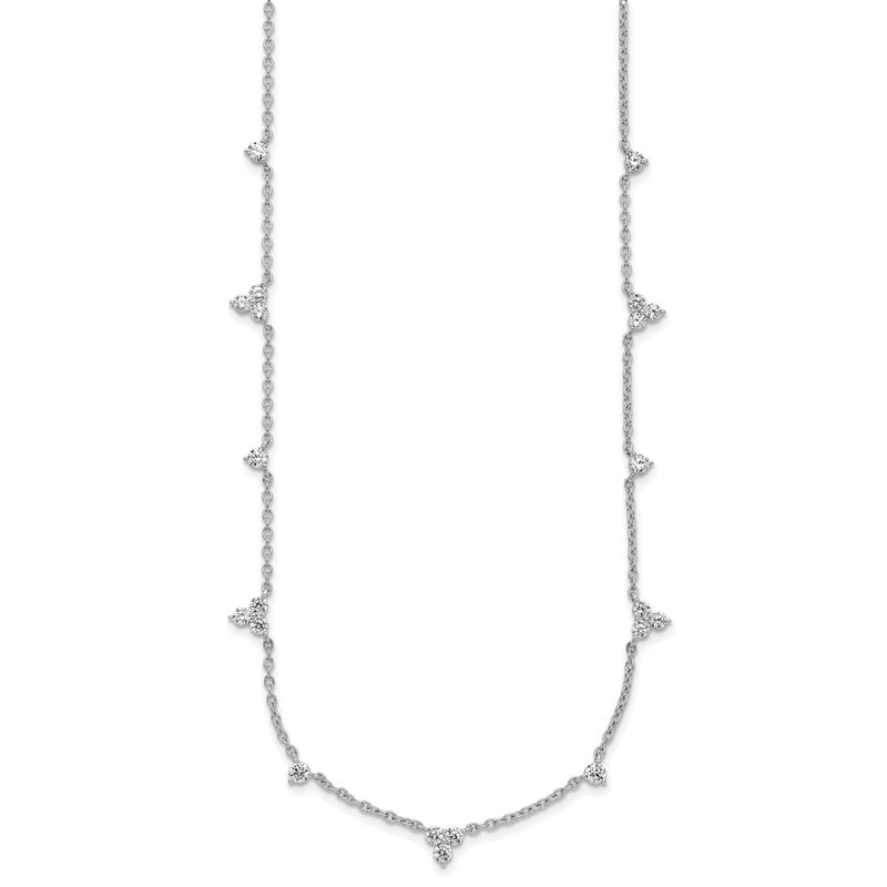 14k White Gold 1 3/4 Ct. Lab Grown Diamond VS/SI+ G+ Eleven Station 18 inch Necklace