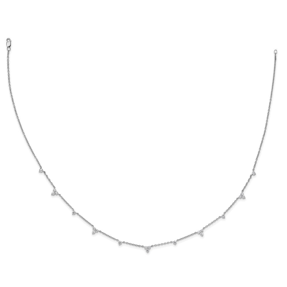 14k White Gold 1 3/4 Ct. Lab Grown Diamond VS/SI+ G+ Eleven Station 18 inch Necklace