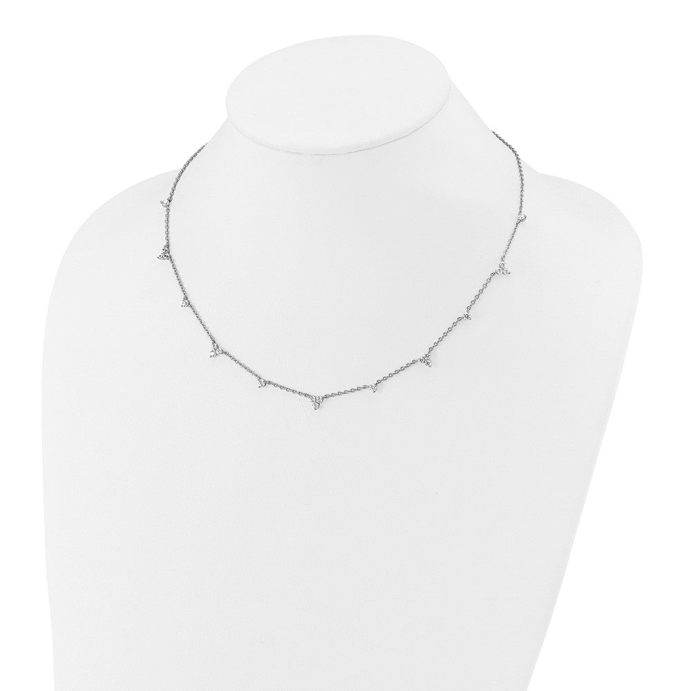 14k White Gold 1 3/4 Ct. Lab Grown Diamond VS/SI+ G+ Eleven Station 18 inch Necklace