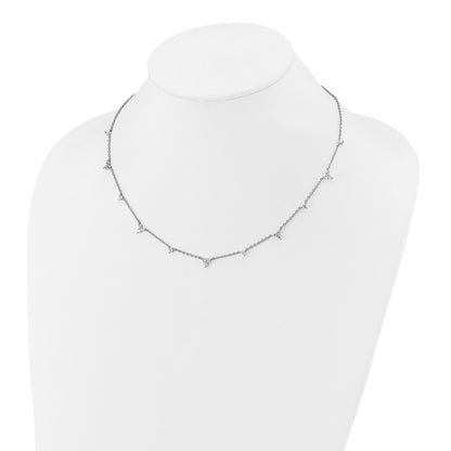 14k White Gold 1 3/4 Ct. Lab Grown Diamond VS/SI+ G+ Eleven Station 18 inch Necklace