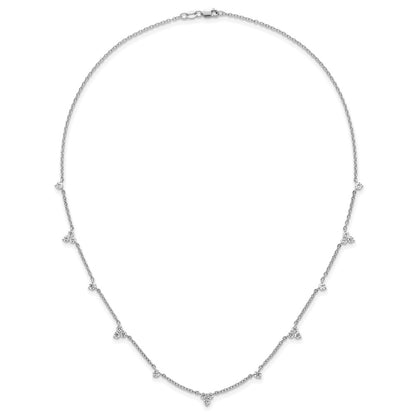 14k White Gold 1 3/4 Ct. Lab Grown Diamond VS/SI+ G+ Eleven Station 18 inch Necklace