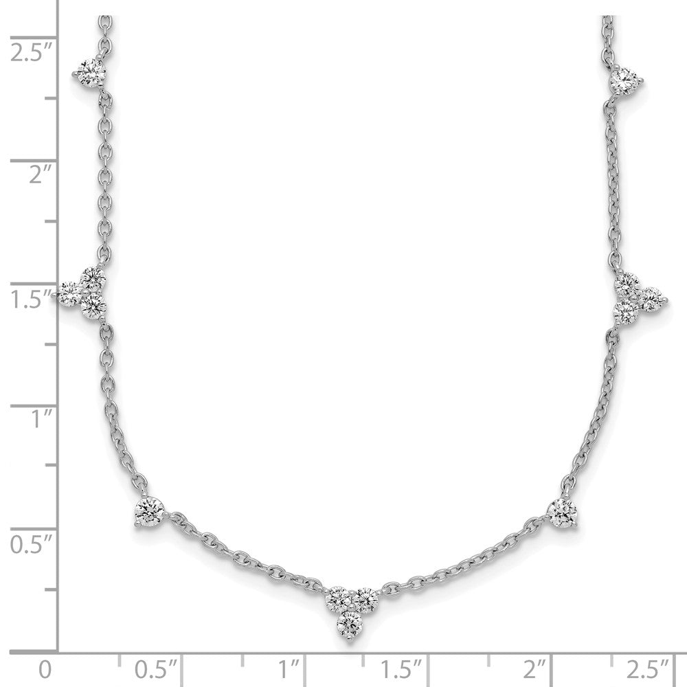 14k White Gold 1 3/4 Ct. Lab Grown Diamond VS/SI+ G+ Eleven Station 18 inch Necklace