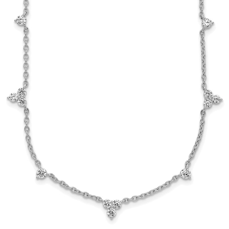 14k White Gold 1 3/4 Ct. Lab Grown Diamond VS/SI+ G+ Eleven Station 18 inch Necklace