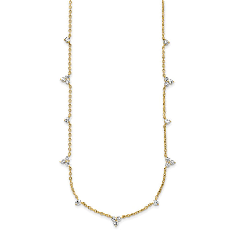 14k Yellow Gold 1 3/4 Ct. Lab Grown Diamond VS/SI+ G+ Eleven Station 18 inch Necklace