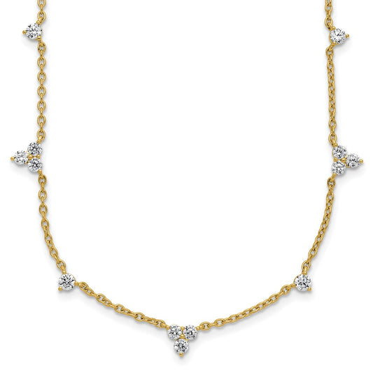 14k Yellow Gold 1 3/4 Ct. Lab Grown Diamond VS/SI+ G+ Eleven Station 18 inch Necklace