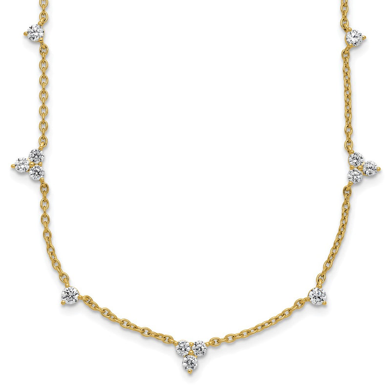 14k Yellow Gold 1 3/4 Ct. Lab Grown Diamond VS/SI+ G+ Eleven Station 18 inch Necklace