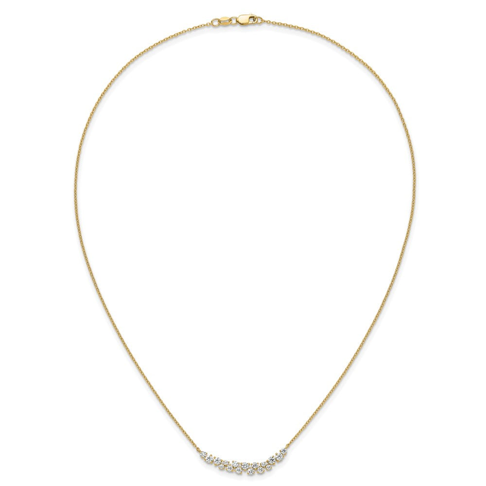 14k Yellow Gold 7/8 Ct. Lab Grown Diamond VS/SI+ G+ 17.75 inch Fancy Bar Necklace