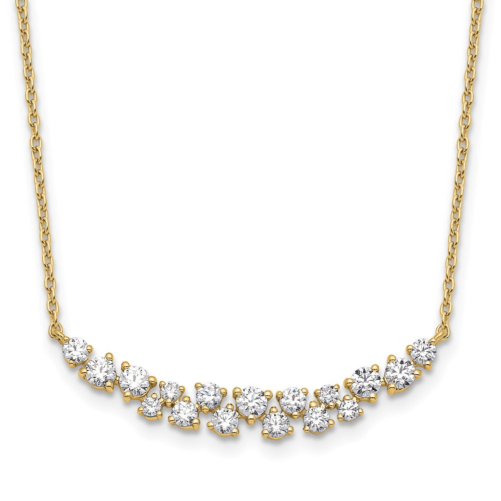 14k Yellow Gold 7/8 Ct. Lab Grown Diamond VS/SI+ G+ 17.75 inch Fancy Bar Necklace