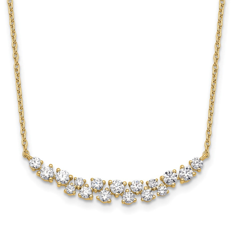 14k Yellow Gold 7/8 Ct. Lab Grown Diamond VS/SI+ G+ 17.75 inch Fancy Bar Necklace