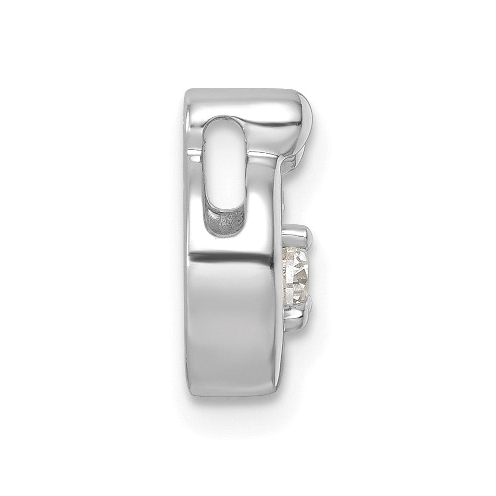 14K White Gold Wg 1 Birthstone and Dia Mother/child Chain Slide Semi-Mount