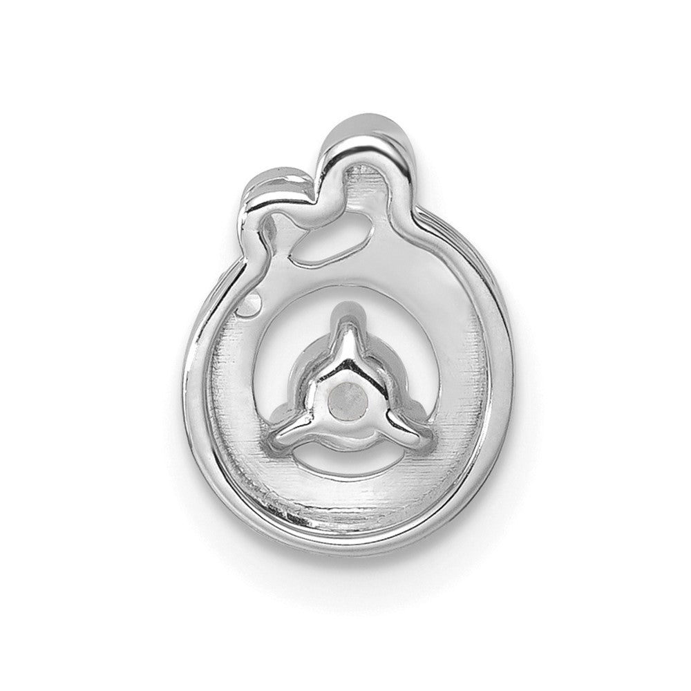 14K White Gold Wg 1 Birthstone and Dia Mother/child Chain Slide Semi-Mount