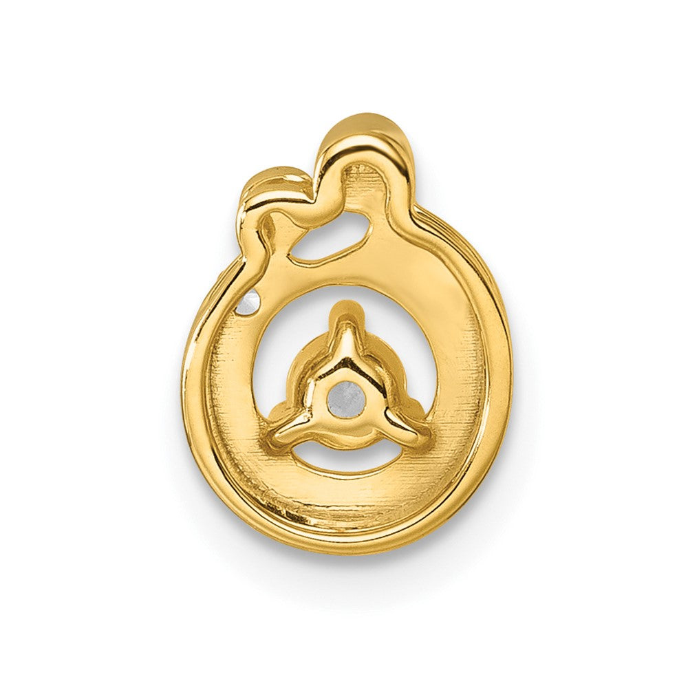 14K Yellow Gold 1 Birthstone and Dia Mother/child Chain Slide Semi-Mount