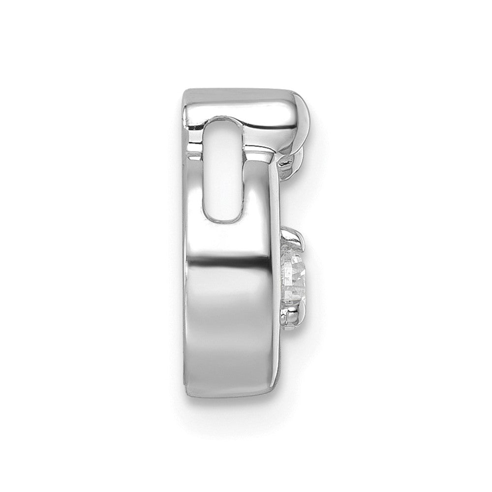 14K White Gold Wg 2 Birthstone and Dia Mother/child Chain Slide Semi-Mount