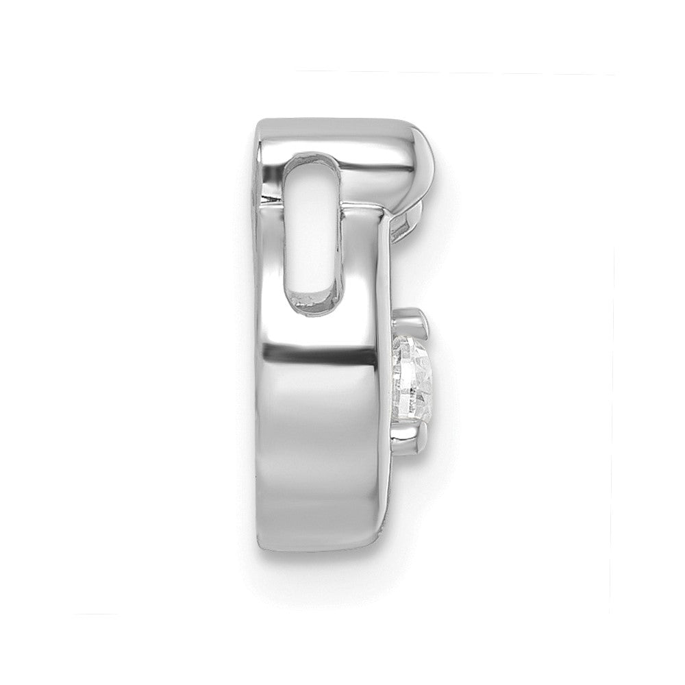 14K White Gold Wg 3 Synthetic Birthstone and Dia. Mother/child Chain Slide