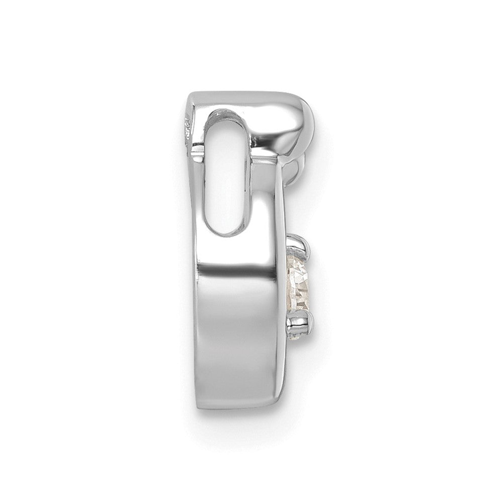 14K White Gold Wg 4 Synthetic Birthstone and Dia. Mother/child Chain Slide
