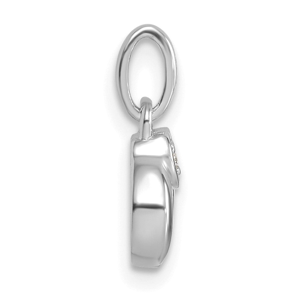 14K White Gold Wg Dia. Heart w/1 Birthstone Mother's Circle Pend Semi-Mount