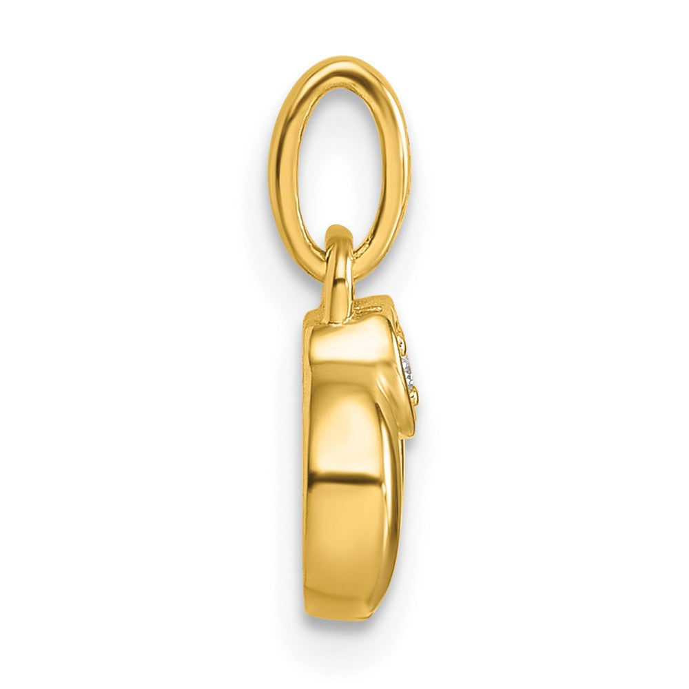 14K Yellow Gold Dia. Heart w/1 Genuine Birthstone Mother's Circle Pendant