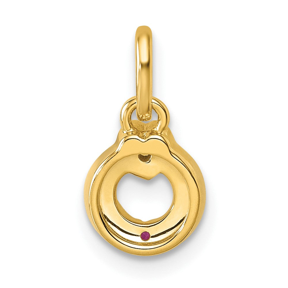 14K Yellow Gold Dia Heart W/ 1 Birthstone Mother's Circle Pendant Semi-Mount