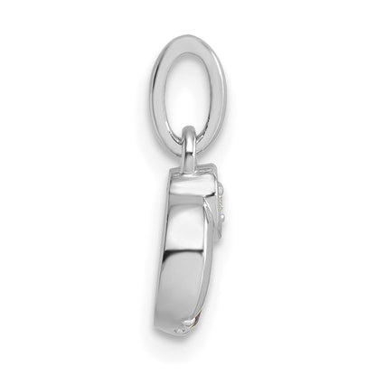 14K White Gold Wg Dia. Heart w/2 Birthstone Mother's Circle Pend Semi-Mount