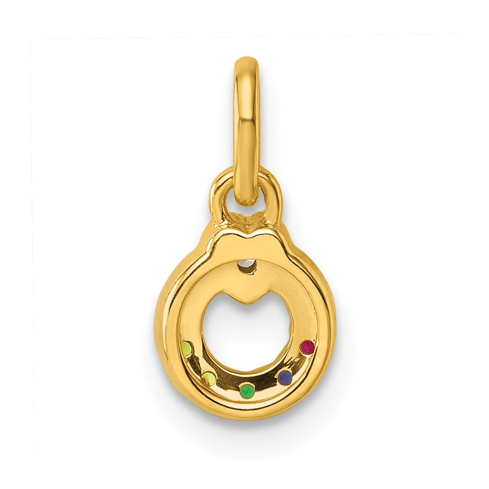 14K Yellow Gold Dia Heart W/ 5 Birthstone Mother's Circle Pendant Semi-Mount