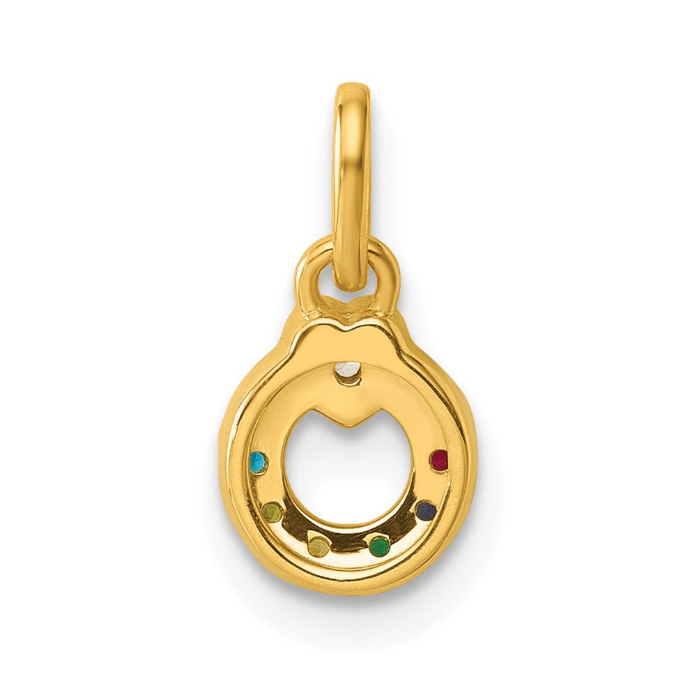 14K Yellow Gold Dia. Heart w/6 Genuine Birthstone Mother's Circle Pendant