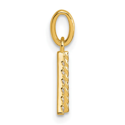 14K Yellow Gold Twisted with .05 Ct. Diamond Initial Charm