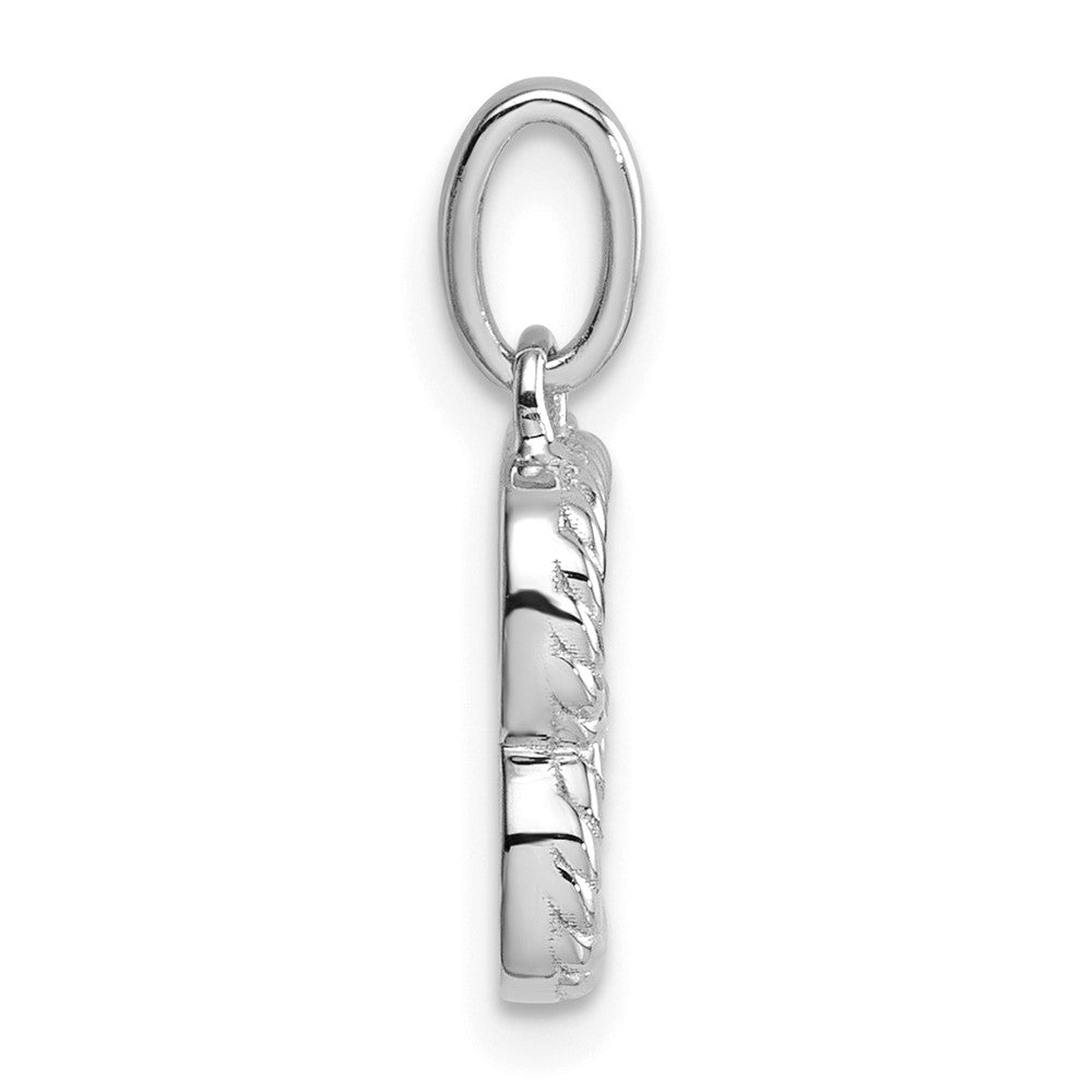14K White Gold Twisted with .05 Ct. Diamond Initial B Charm