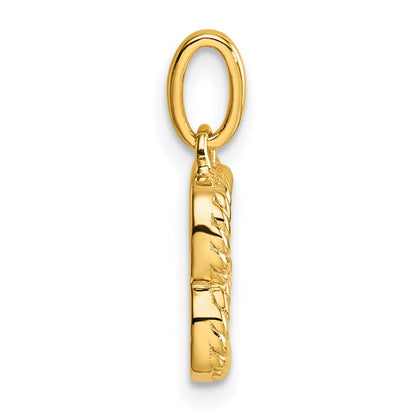 14K Yellow Gold Twisted with .05 Ct. Diamond Initial B Charm