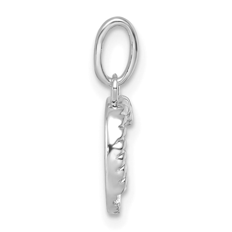 14K White Gold Twisted with .05 Ct. Diamond Initial C Charm