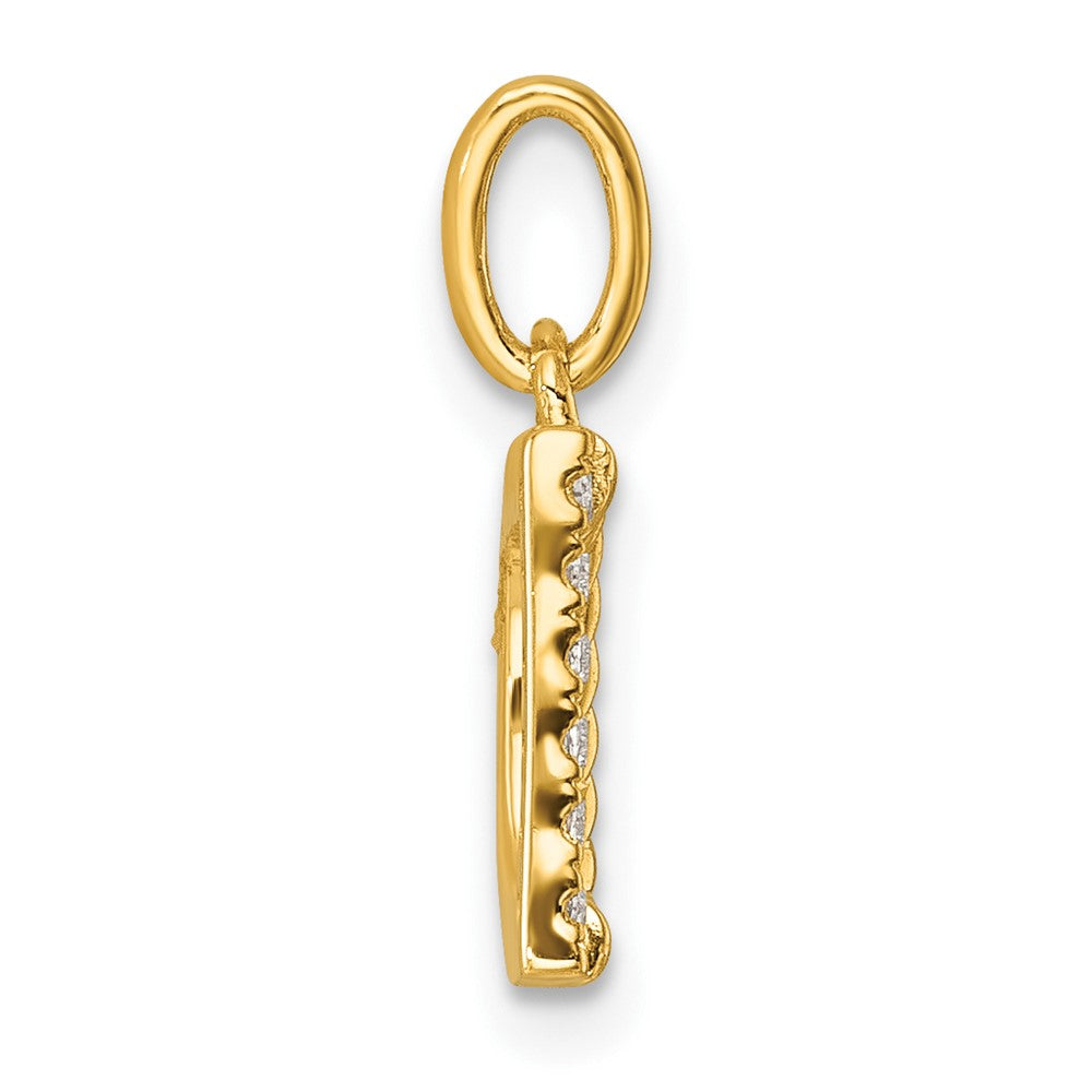 14K Yellow Gold Twisted with .05 Ct. Diamond Initial D Charm