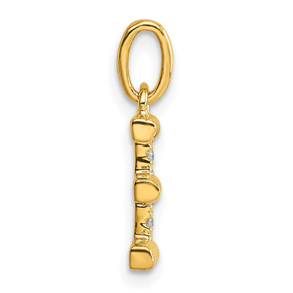 14K Yellow Gold Twisted with .05 Ct. Diamond Initial E Charm