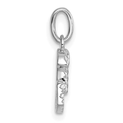 14K White Gold Twisted .07 Ct. Diamond Initial G Charm