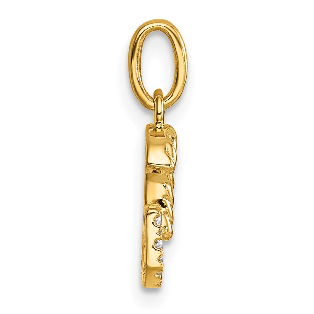 14K Yellow Gold Twisted .07 Ct. Diamond Initial G Charm
