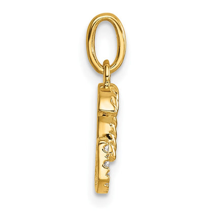14K Yellow Gold Twisted .07 Ct. Diamond Initial G Charm