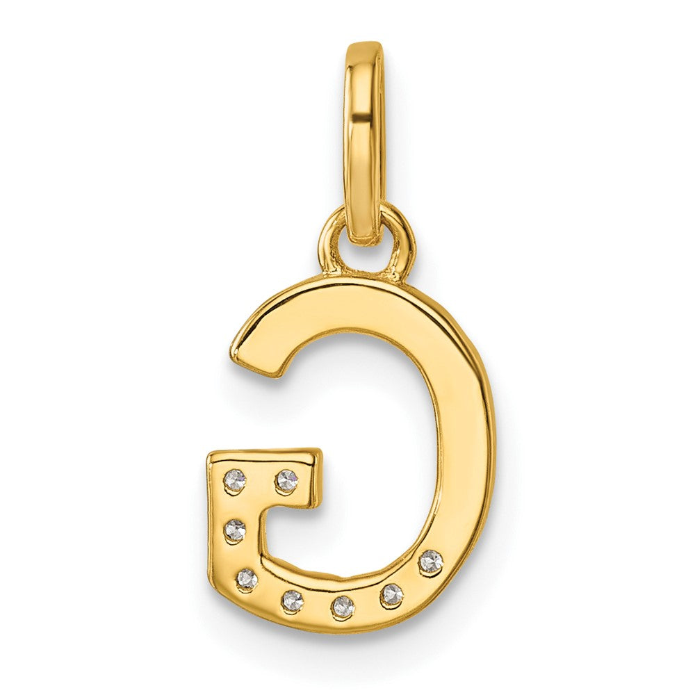 14K Yellow Gold Twisted .07 Ct. Diamond Initial G Charm