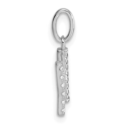 14K White Gold Twisted .07 Ct. Diamond Initial H Charm