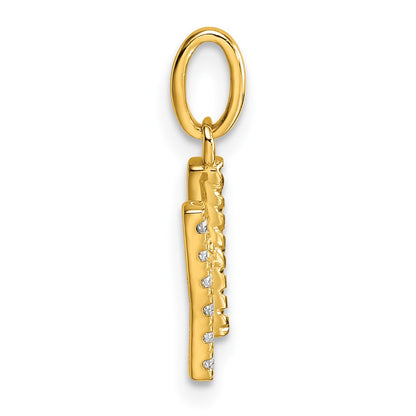 14K Yellow Gold Twisted .07 Ct. Diamond Initial H Charm
