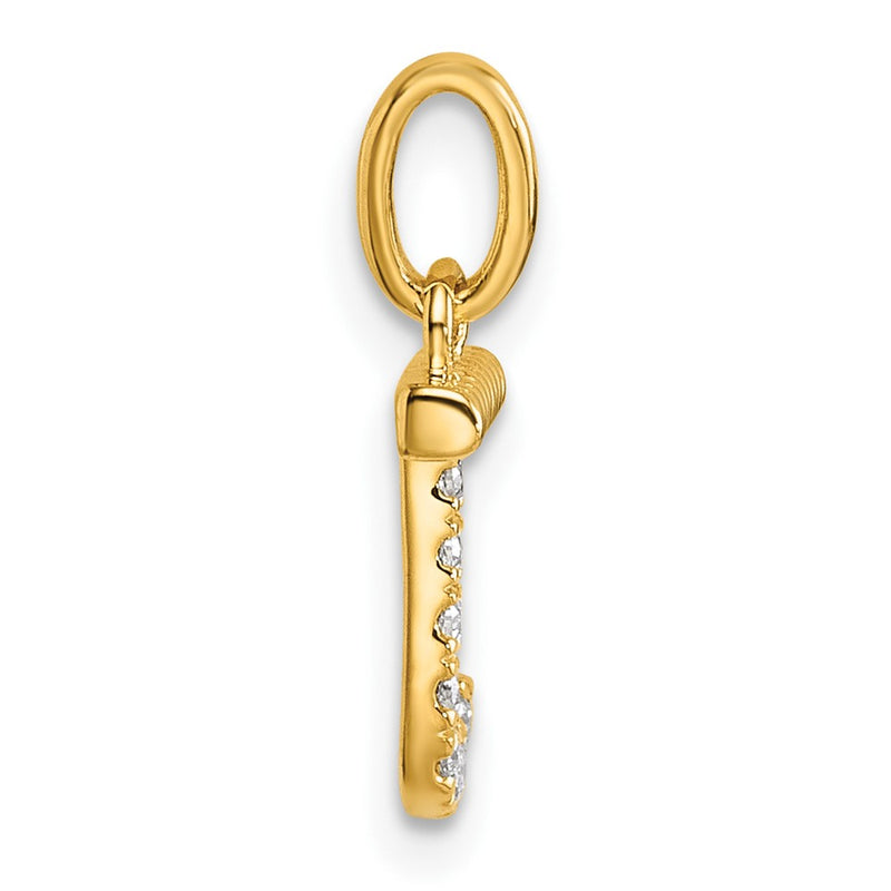 14K Yellow Gold Twisted .07 Ct. Diamond Initial J Charm