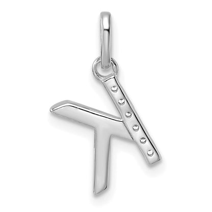 14K White Gold Twisted .05 Ct. Diamond Initial K Charm