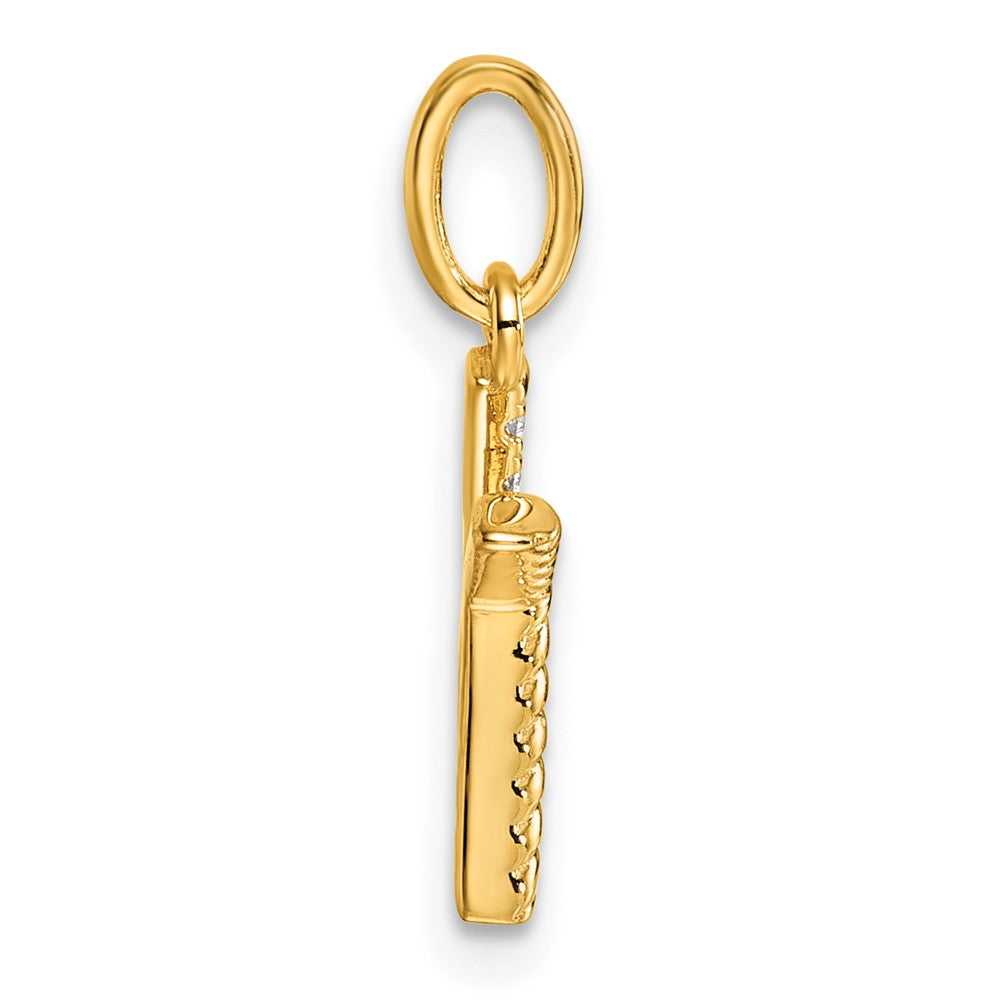 14K Yellow Gold Twisted .05 Ct. Diamond Initial K Charm