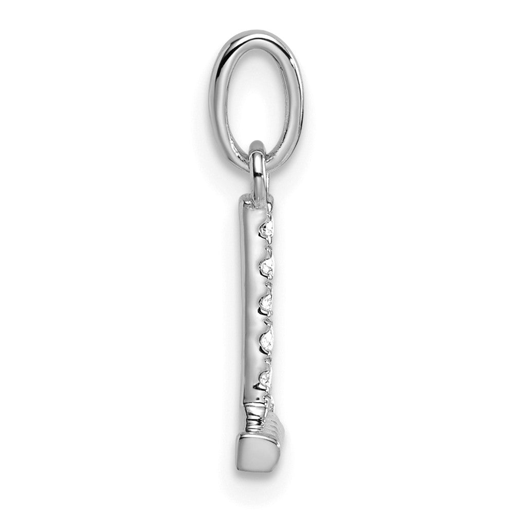 14K White Gold Twisted .05 Ct. Diamond Initial L Charm