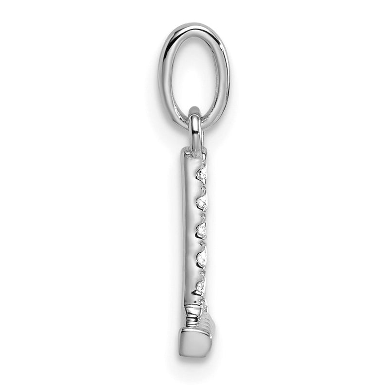 14K White Gold Twisted .05 Ct. Diamond Initial L Charm