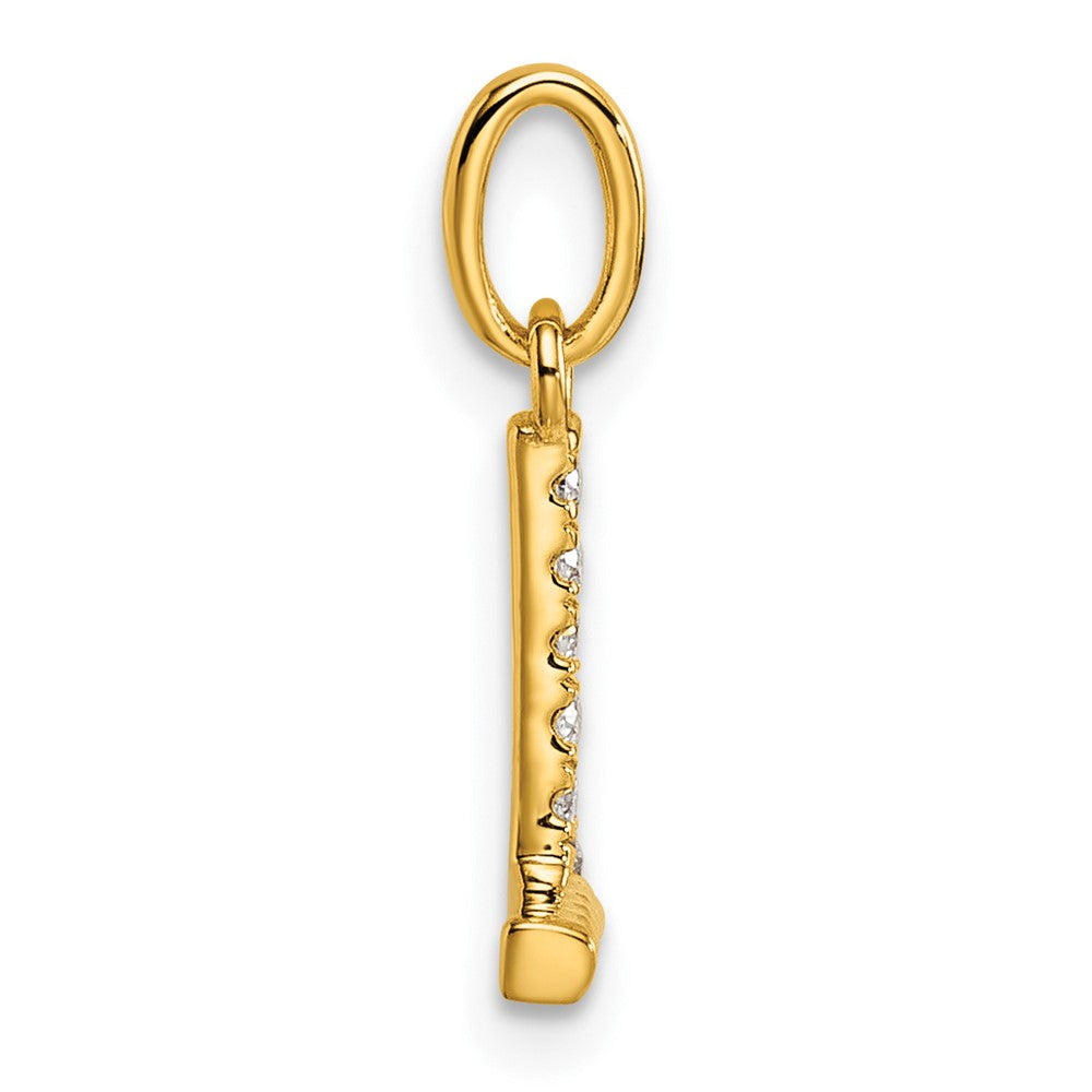 14K Yellow Gold Twisted .05 Ct. Diamond Initial L Charm